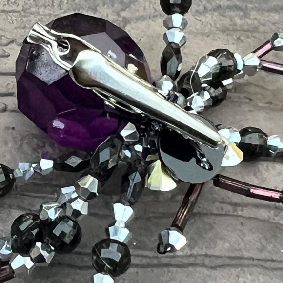 Halloween Beaded Faceted Ornate Spiders with Crystal Eyes...